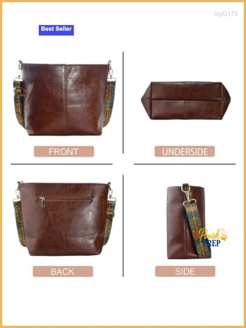 Faux Leather Hobo Crossbody Bag with Guitar Strap for Women